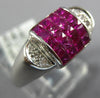 1.65CT DIAMOND & AAA RUBY 18KT WHITE GOLD 3D ROUND & PRINCESS SQUARE MENS RING
