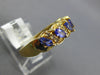.99CT DIAMOND & AAA TANZANITE 14KT YELLOW GOLD MARQUISE & ROUND ANNIVERSARY RING
