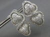 2.50CT DIAMOND 14KT WHITE GOLD 3D DOUBLE HEART INFINITY CLIP ON HANGING EARRINGS