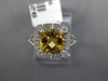 1.34CT DIAMOND & AAA CITRINE 14K WHITE GOLD CUSHION & ROUND HALO FRIENDSHIP RING