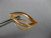 ESTATE LARGE .38CT DIAMOND 18KT ROSE GOLD 3D DOUBLE LEAF HUGGIE HANGING EARRINGS