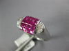 1.65CT DIAMOND & AAA RUBY 18KT WHITE GOLD 3D ROUND & PRINCESS SQUARE MENS RING