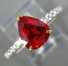 2.66CT DIAMOND & AAA ORANGE SAPPHIRE 18KT 2 TONE GOLD PEAR SHAPE ENGAGEMENT RING