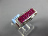 3.35CT DIAMOND & AAA RUBY 18KT WHITE GOLD ROUND & PRINCESS RECTANGULAR FUN RING