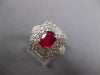 LARGE 4.19CT DIAMOND & AAA RUBY 14KT WHITE GOLD 3D OVAL SQUARE ENGAGEMENT RING
