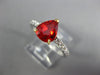 2.66CT DIAMOND & AAA ORANGE SAPPHIRE 18KT 2 TONE GOLD PEAR SHAPE ENGAGEMENT RING