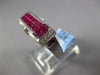 3.35CT DIAMOND & AAA RUBY 18KT WHITE GOLD ROUND & PRINCESS RECTANGULAR FUN RING