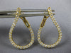 .78CT DIAMOND 18KT YELLOW GOLD SIDEWAYS HOOP TEAR DROP CLIP ON HANGING EARRINGS