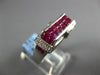 3.35CT DIAMOND & AAA RUBY 18KT WHITE GOLD ROUND & PRINCESS RECTANGULAR FUN RING