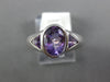 1.90CT AAA AMETHYST 14K WHITE GOLD OVAL & TRILLION 3 STONE BEZEL FRIENDSHIP RING