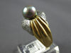 ESTATE WIDE .25CT DIAMOND & AAA TAHITIAN PEARL 14KT 2 TONE GOLD CLASSIC FUN RING