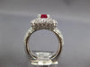 LARGE 4.19CT DIAMOND & AAA RUBY 14KT WHITE GOLD 3D OVAL SQUARE ENGAGEMENT RING