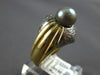 ESTATE WIDE .25CT DIAMOND & AAA TAHITIAN PEARL 14KT 2 TONE GOLD CLASSIC FUN RING