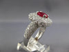 LARGE 4.19CT DIAMOND & AAA RUBY 14KT WHITE GOLD 3D OVAL SQUARE ENGAGEMENT RING
