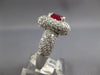 LARGE 4.19CT DIAMOND & AAA RUBY 14KT WHITE GOLD 3D OVAL SQUARE ENGAGEMENT RING