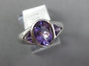 1.90CT AAA AMETHYST 14K WHITE GOLD OVAL & TRILLION 3 STONE BEZEL FRIENDSHIP RING