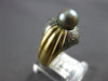 ESTATE WIDE .25CT DIAMOND & AAA TAHITIAN PEARL 14KT 2 TONE GOLD CLASSIC FUN RING