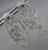 ESTATE .78CT DIAMOND 14KT WHITE GOLD OVAL OPEN FILIGREE CLIP ON HANGING EARRINGS