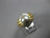 ESTATE WIDE .25CT DIAMOND & AAA TAHITIAN PEARL 14KT 2 TONE GOLD CLASSIC FUN RING