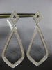 ESTATE LARGE .77CT DIAMOND 18KT WHITE GOLD 3D TEAR DROP HANGING EARRINGS