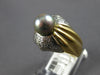 ESTATE WIDE .25CT DIAMOND & AAA TAHITIAN PEARL 14KT 2 TONE GOLD CLASSIC FUN RING