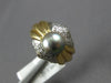 ESTATE WIDE .25CT DIAMOND & AAA TAHITIAN PEARL 14KT 2 TONE GOLD CLASSIC FUN RING