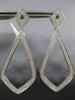 ESTATE LARGE .77CT DIAMOND 18KT WHITE GOLD 3D TEAR DROP HANGING EARRINGS