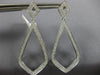 ESTATE LARGE .77CT DIAMOND 18KT WHITE GOLD 3D TEAR DROP HANGING EARRINGS