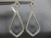 ESTATE LARGE .77CT DIAMOND 18KT WHITE GOLD 3D TEAR DROP HANGING EARRINGS