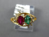 0.70CT DIAMOND & AAA EMERALD & RUBY 14K YELLOW GOLD OVAL & ROUND CRISS CROSS RING