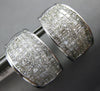 LARGE 5.81CT DIAMOND 14KT WHITE GOLD PRINCESS MULTI ROW CLIP ON HANGING EARRINGS