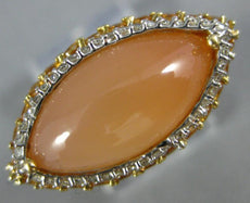 1.10CT DIAMOND & YELLOW SAPPHIRE & PINKISH ORANGE QUARTZ 14KT 2 TONE GOLD RING