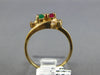 0.70CT DIAMOND & AAA EMERALD & RUBY 14K YELLOW GOLD OVAL & ROUND CRISS CROSS RING