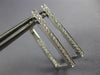 ESTATE .39CT DIAMOND 18KT WHITE GOLD INSIDE OUT RECTANGULAR HUGGIE HOOP EARRINGS