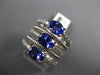 LARGE 3.28CT DIAMOND & AAA TANZANITE 14KT WHITE GOLD OVAL & ROUND 3 STONE RING