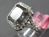 GIA EXTRA LARGE 5.69CT WHITE & GREY DIAMOND 18KT WHITE GOLD HALO ENGAGEMENT RING