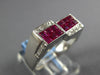 1.54CT DIAMOND & AAA RUBY 18KT WHITE GOLD 3D ROUND & PRINCESS DOUBLE SQUARE RING