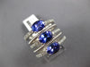 LARGE 3.28CT DIAMOND & AAA TANZANITE 14KT WHITE GOLD OVAL & ROUND 3 STONE RING