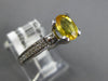 1.55CT DIAMOND & AAA YELLOW SAPPHIRE 14K WHITE GOLD OVAL & ROUND ENGAGEMENT RING