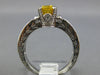1.55CT DIAMOND & AAA YELLOW SAPPHIRE 14K WHITE GOLD OVAL & ROUND ENGAGEMENT RING