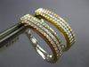 ESTATE WIDE .74CT DIAMOND 18KT TRI COLOR GOLD 3D OVAL CLIP ON HANGING EARRINGS