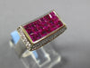 2.22CT DIAMOND & AAA RUBY 18KT WHITE GOLD ROUND & PRINCESS RECTANGULAR FUN RING