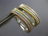 ESTATE WIDE .74CT DIAMOND 18KT TRI COLOR GOLD 3D OVAL CLIP ON HANGING EARRINGS