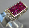 2.22CT DIAMOND & AAA RUBY 18KT WHITE GOLD ROUND & PRINCESS RECTANGULAR FUN RING