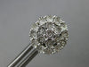 .13CT DIAMOND 14KT WHITE GOLD 3D CLASSIC FILIGREE FLOWER STUD SCREWBACK EARRINGS