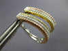 ESTATE WIDE .74CT DIAMOND 18KT TRI COLOR GOLD 3D OVAL CLIP ON HANGING EARRINGS
