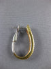 ESTATE WIDE .74CT DIAMOND 18KT TRI COLOR GOLD 3D OVAL CLIP ON HANGING EARRINGS