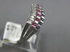 .54CT DIAMOND AAA BLUE & PINK SAPPHIRE 14KT WHITE GOLD MULTI ROW CURVED FUN RING