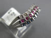 .54CT DIAMOND AAA BLUE & PINK SAPPHIRE 14KT WHITE GOLD MULTI ROW CURVED FUN RING
