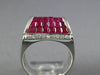 5.42CT DIAMOND & AAA RUBY 18KT WHITE GOLD 3D ROUND & PRINCESS PYRAMID MENS RING